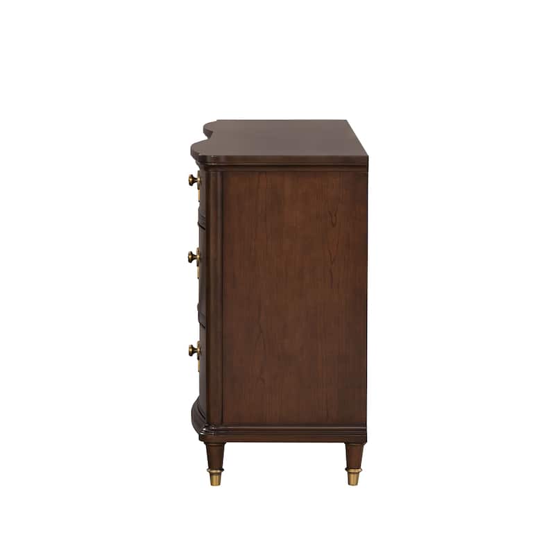 Furniture of America Prylen Modern Dark Cherry Solid Wood 9-Drawer Dresser