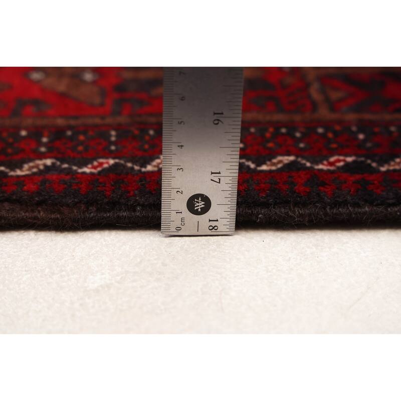 ECARPETGALLERY Hand-knotted Teimani Black, Red Wool Rug - 3'5 x 6'10