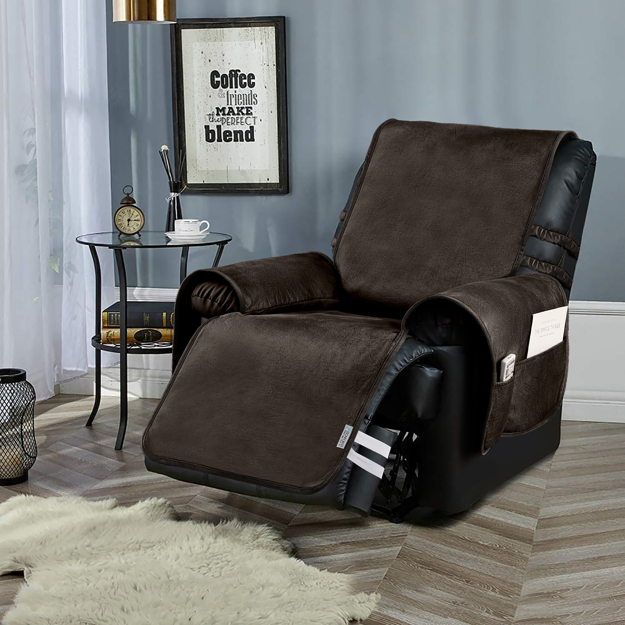 Non Slip Recliner Chair Cover Faux Leather Recliner Slipcover
