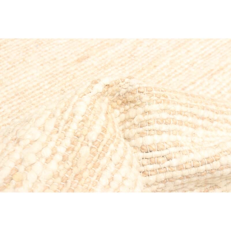 ECARPETGALLERY Braid weave Sienna Beige Wool Rug - 5'2 x 8'2