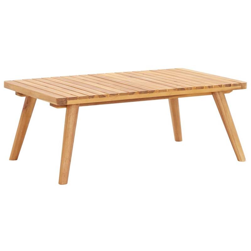Roma 4pc Outdoor Modular Sofa Set, Coffee Table, White, Acacia Wood