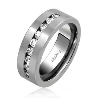 Anium Men S Wedding Bands Groom Rings Online At Bling Jewelry Mens Anium Channel Set Wedding Band Ring 8mm