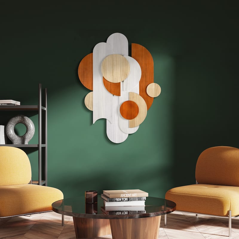 "Cinnamon Dreamscape" Hand Made & Hand Finished Dimensional Solid Paulownia Wood Abstracts Wall Art