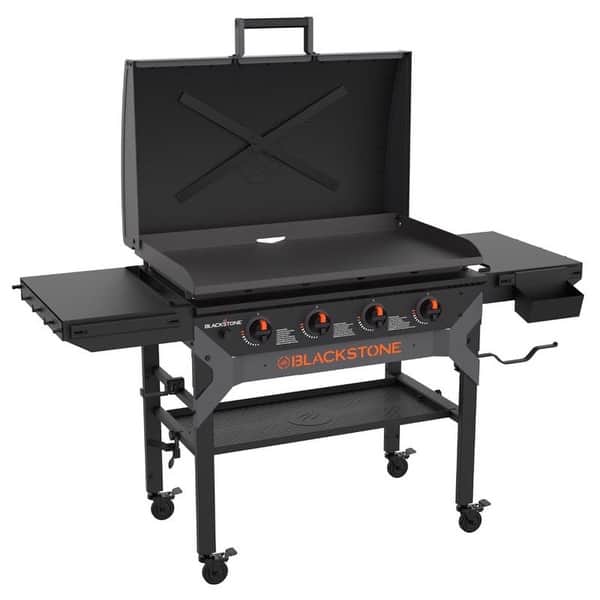 slide 2 of 5, Blackstone Iron Forged 4 Burner Liquid Propane Outdoor Griddle with Hood Black - N/A