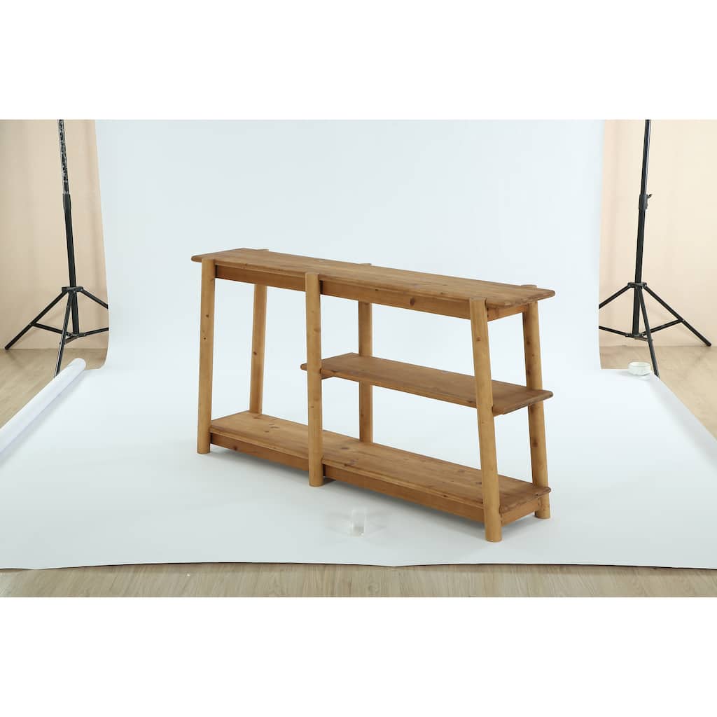Narrow Solid Wood Console Table, 62.99-Inch Long Farmhouse Solid Wood Console Table