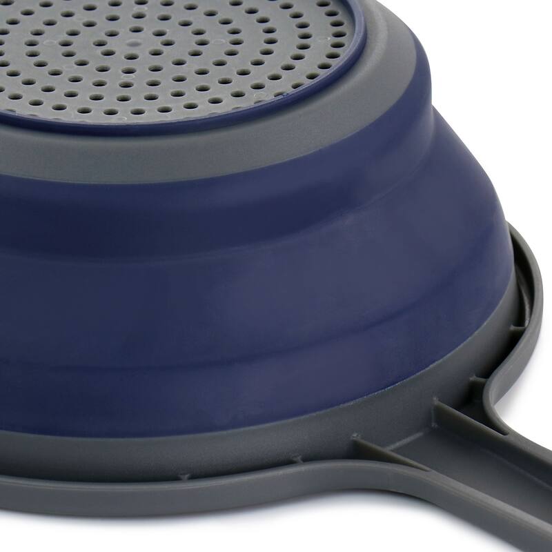 Oster Bluemarine Collapsible Polypropylene Colander with Handle - 7.6 Inch Diameter