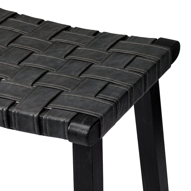 Maven Lane Noah Backless Kitchen Dining Stool with Vegan Leather