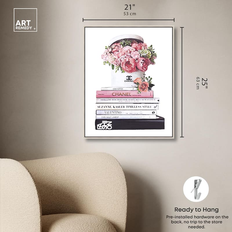 Pretty Roses upon Books Canvas by Art Remedy