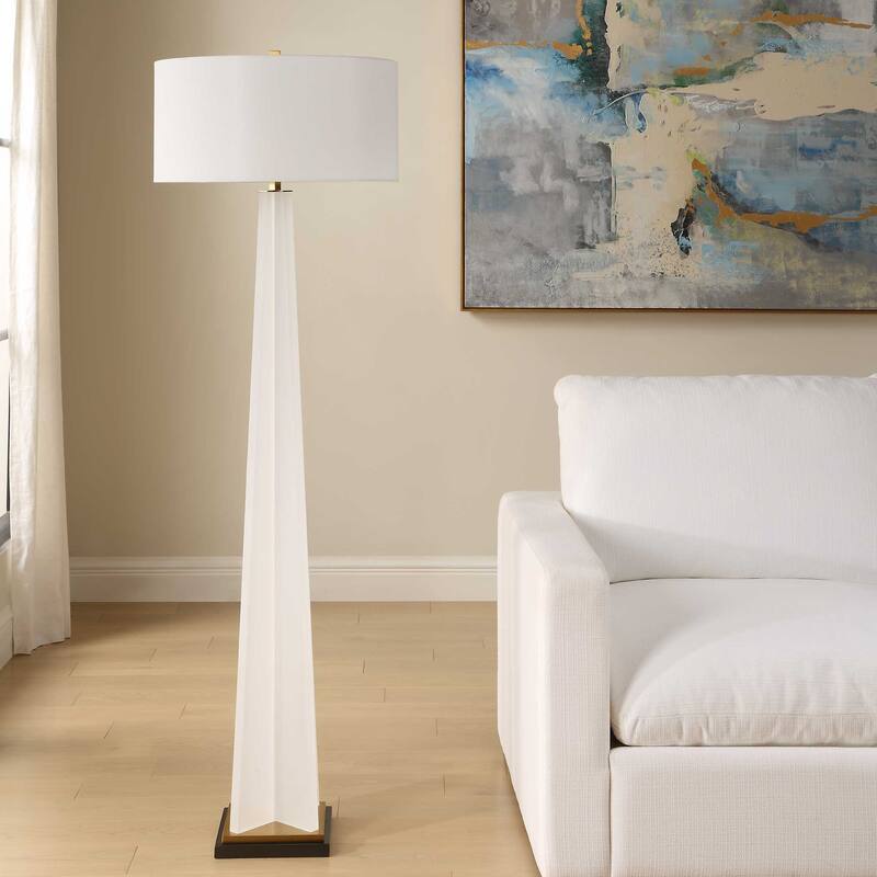 Uttermost Rosin White Floor Lamp - 20.00" W x 66.25" H x 20.00" D