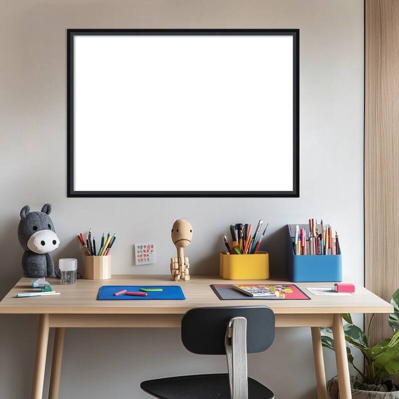 Amanti Art Lucie Black Framed Dry Erase Magnetic Board