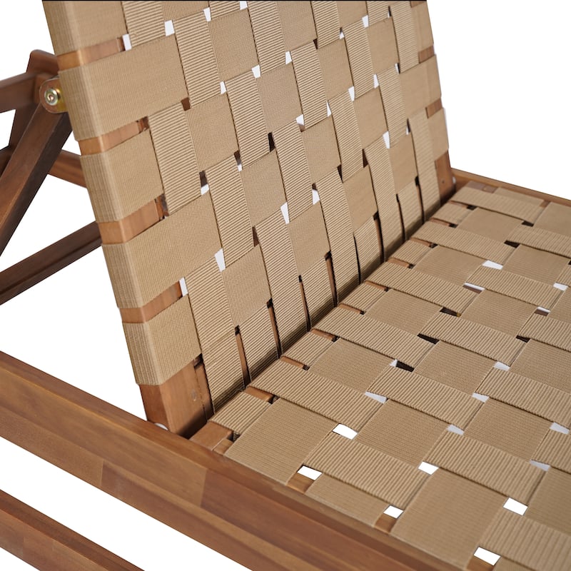 Christopher Knight Home Benfield Outdoor Acacia Wood and Rope Chaise Lounge