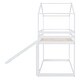 preview thumbnail 13 of 40, Twin Over Twin Wooden Bunk Bed with Roof, Slide and Ladder