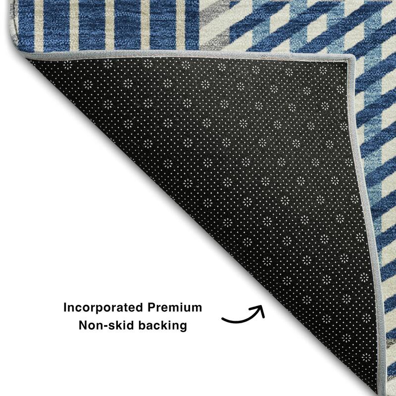 Premium Washable Super Soft Modern Plaid Mayfield Rug