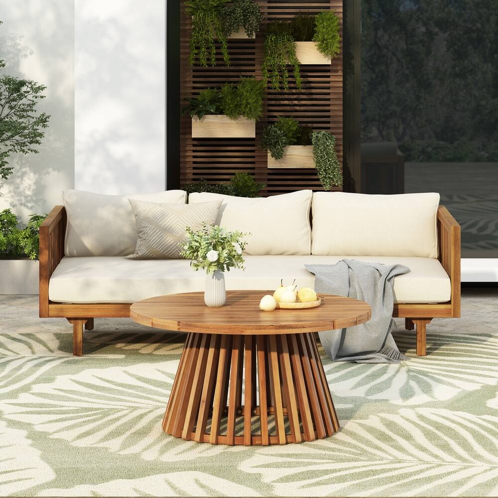 Christopher Knight Home - Marin Outdoor Acacia Wood Coffee Table and Daybed Set
