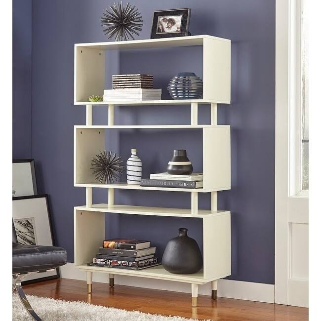 Simple Living Margo Mid-Century Modern 3-tier Bookshelf - 59.5"h x 36"w x 11.8"d