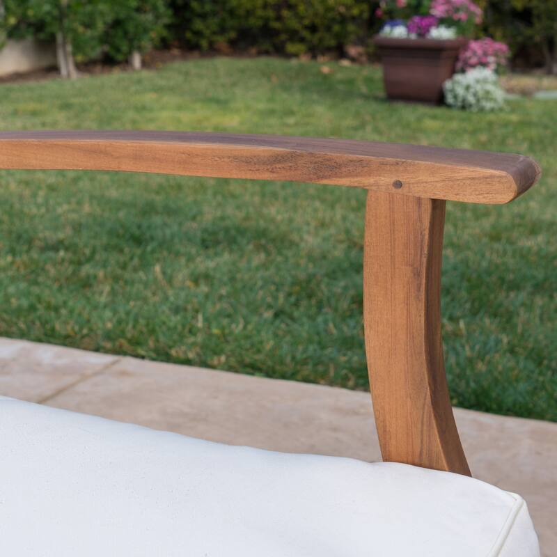 Perla Outdoor Acacia 4-pc. Cushioned Sofa and Table Set by Christopher Knight Home