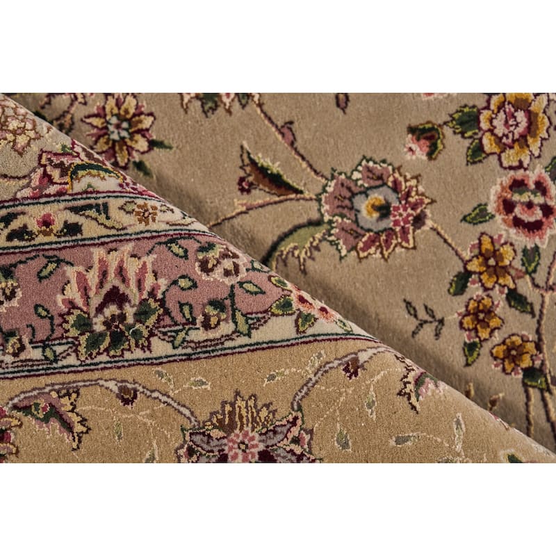 EXQUISITE RUGS ONE-OF-A-KIND Super Fine Isfahan Hand Knotted Beige Rug - 8'x10'