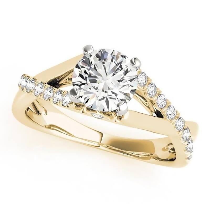 Moissanite by Auriya 14k Gold 1ctw and Diamond Engagement Ring 1/4ctw - Yellow - 8