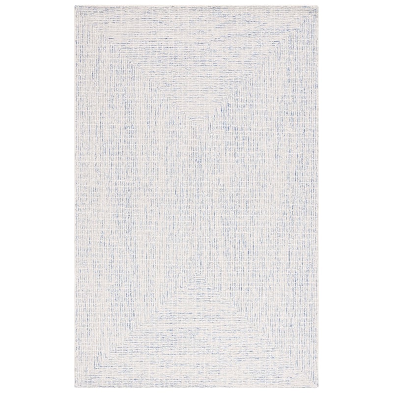 SAFAVIEH Handmade Abstract Maggy Modern Wool Rug - 6' Square - Blue/Ivory