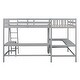 preview thumbnail 9 of 22, Twin L-Shaped Loft Bed with Desks, Gray