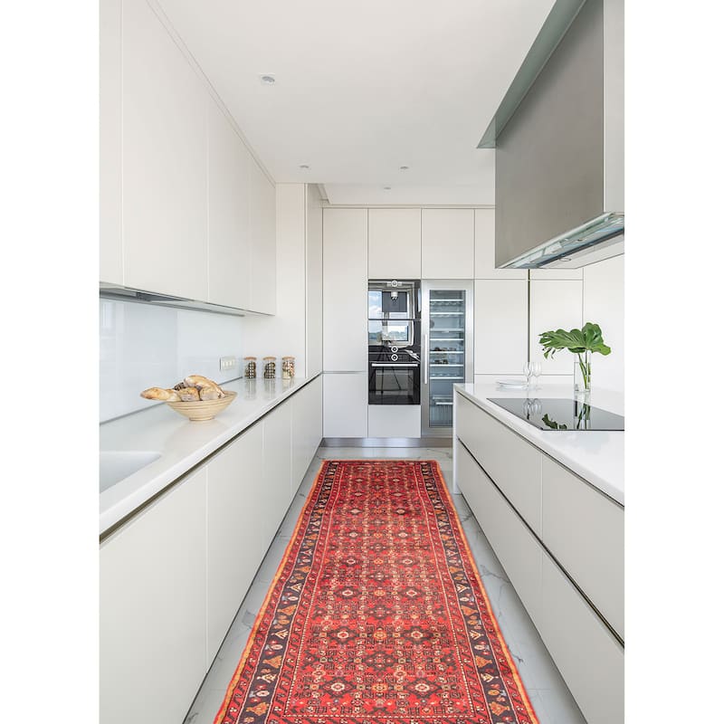 ECARPETGALLERY Hand-knotted Andelz Red Wool Rug - 2'9 x 9'10