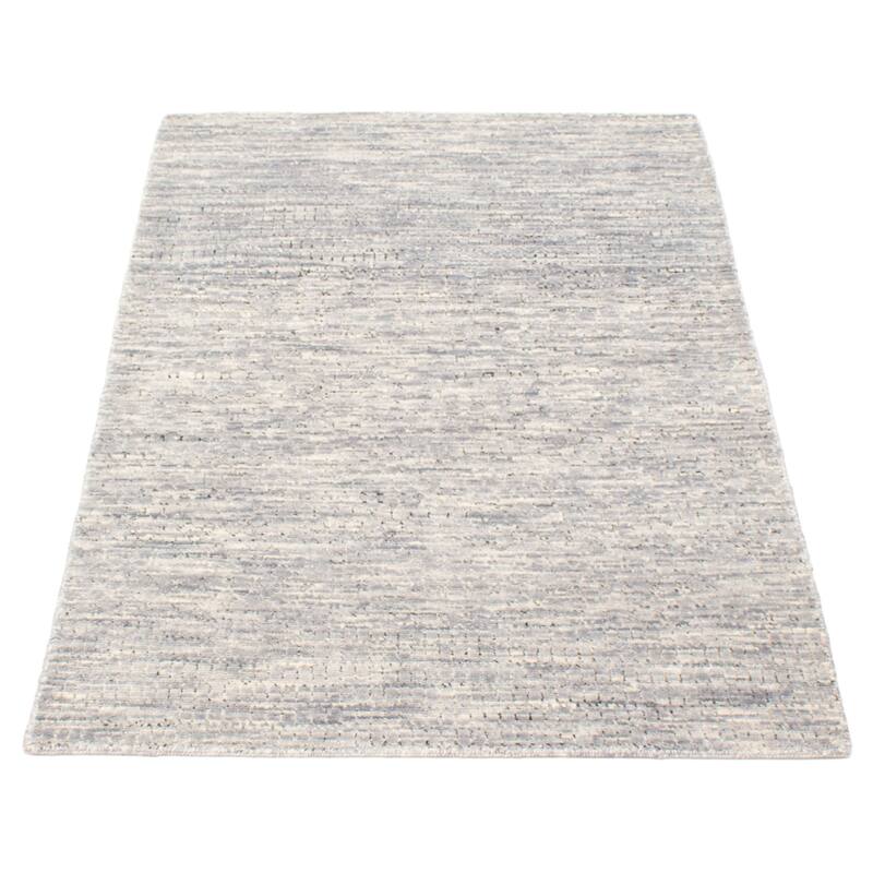 ECARPETGALLERY Hand-knotted Silk Shadow Grey Viscose, Wool Rug - 4'0 x 6'3