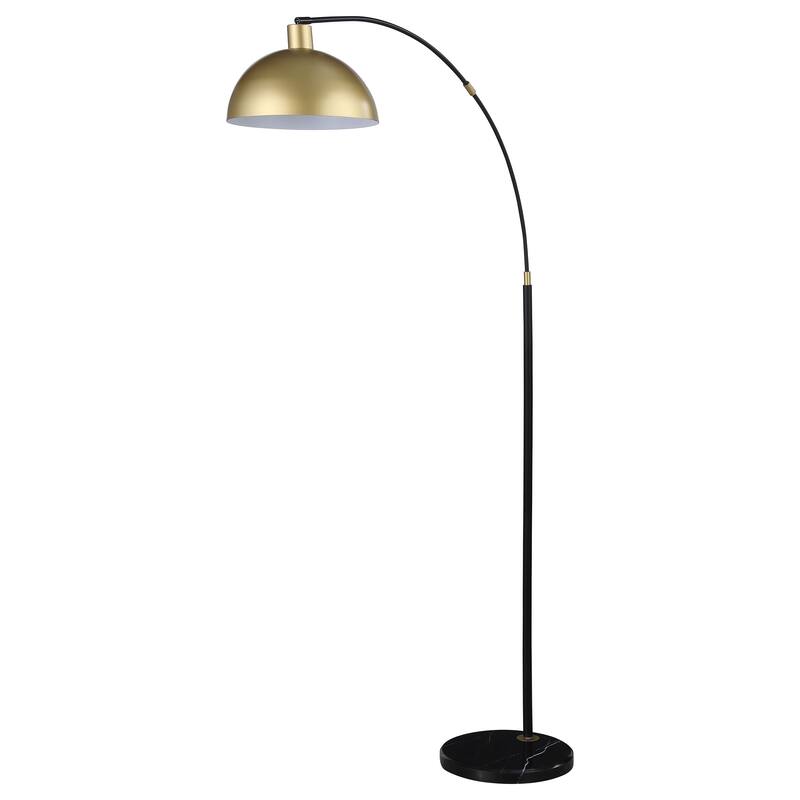 Gloria 74-Inch Arched Dome Shade Metal Floor Lamp Black
