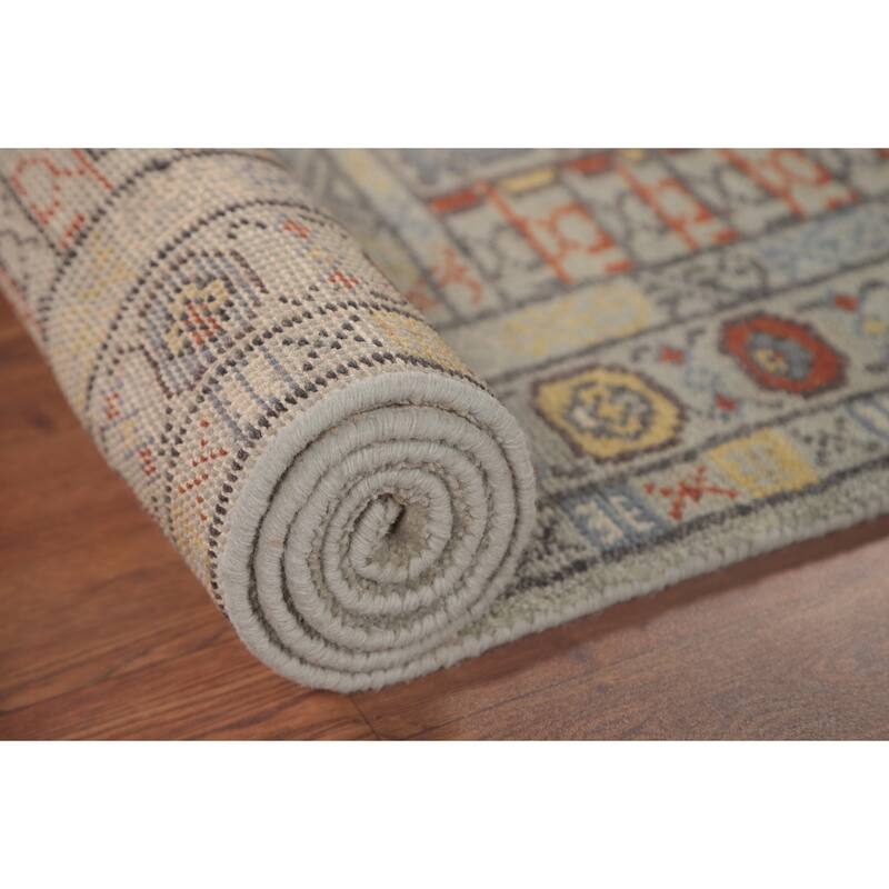 Tribal Geometric Khotan Runner Rug Handmade Oriental Wool Carpet - 2'5"x 9'11"