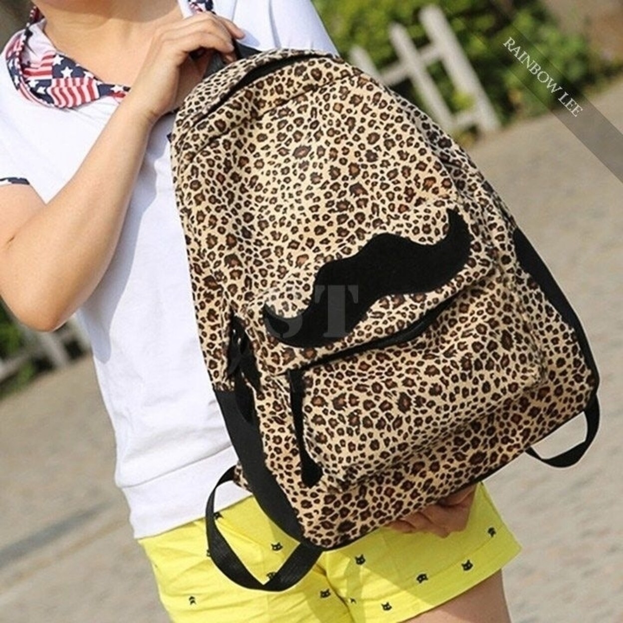 leopard bookbag