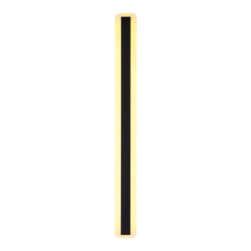 Modern Black Linear Rectangular Strip Exterior Sconce Integrated LED Waterproof IP65 Outdoor Wall Light