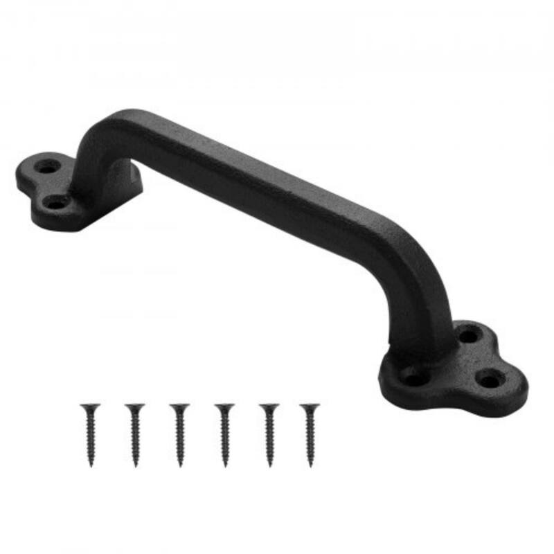 Black Carbon Steel Fence Barn Door Handles Rust-Resistant Grip - 1 Pack
