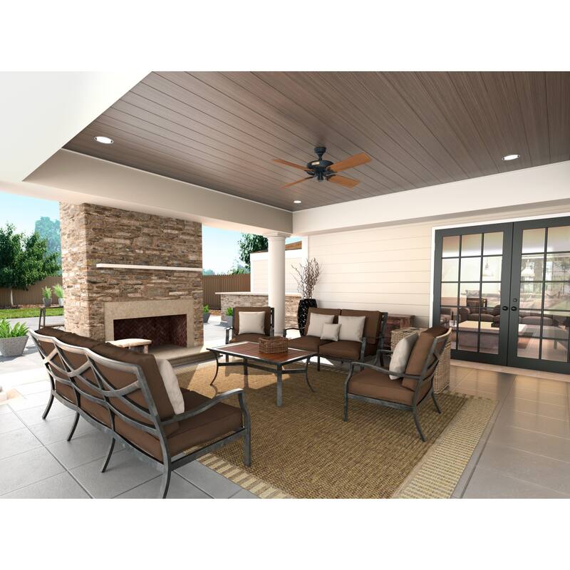 52" Hunter Original Outdoor Ceiling Fan with Pull Chain, Damp Rated - 52