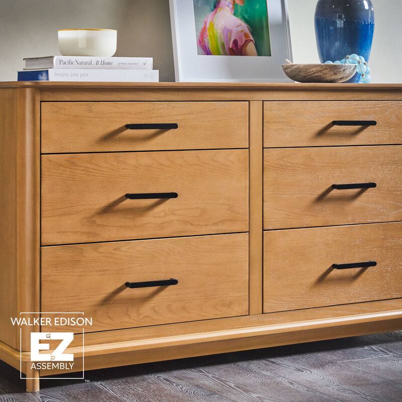 Walker Edison Wood 6-Drawer Dresser with Ultra-Easy Drawer Assembly