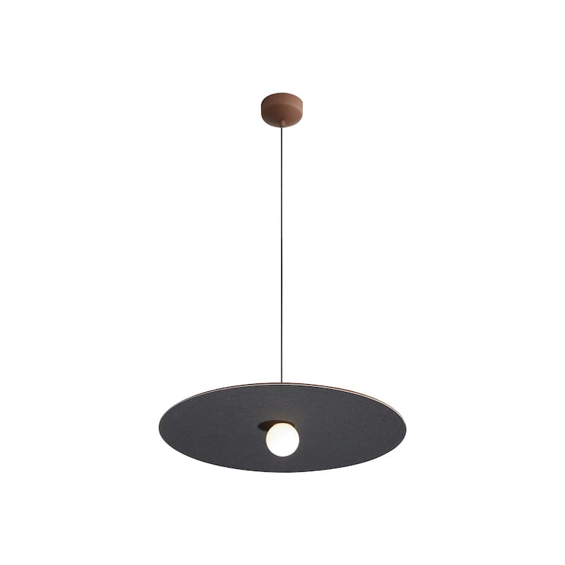 Golden Lighting Faroe 24in Integrated LED Pendant in Coffee/Black Felt - Brown