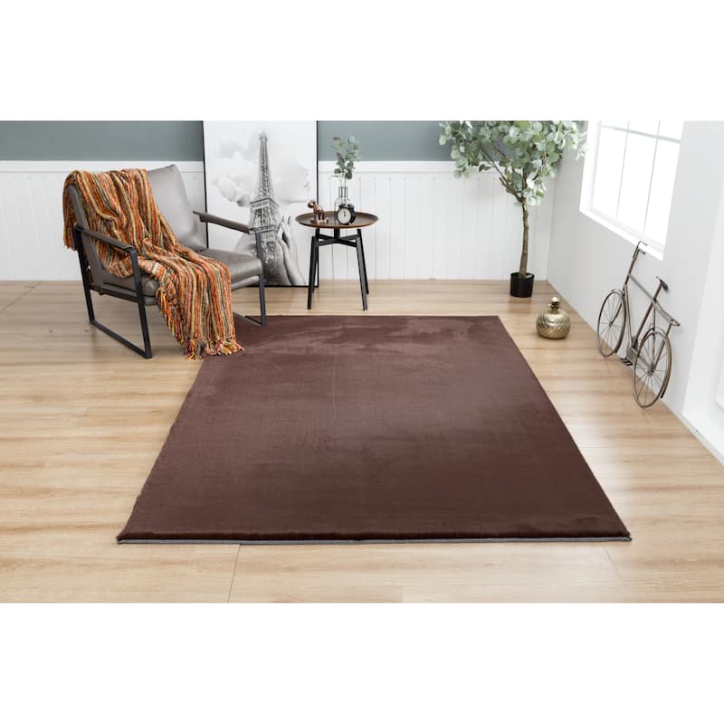 Rabbit-Collection Thick Faux-Fur Area Rug