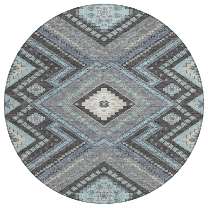Machine Washable Indoor/ Outdoor Global Boho Chantille Rug