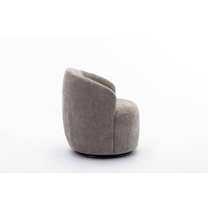 Chenille Fabric Swivel Accent Armchair