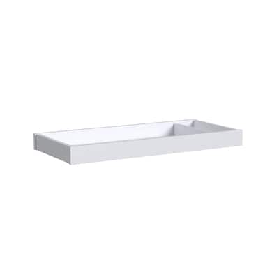 Rowan 41" Wide Modern Style Changer Topper, Ash Linen White