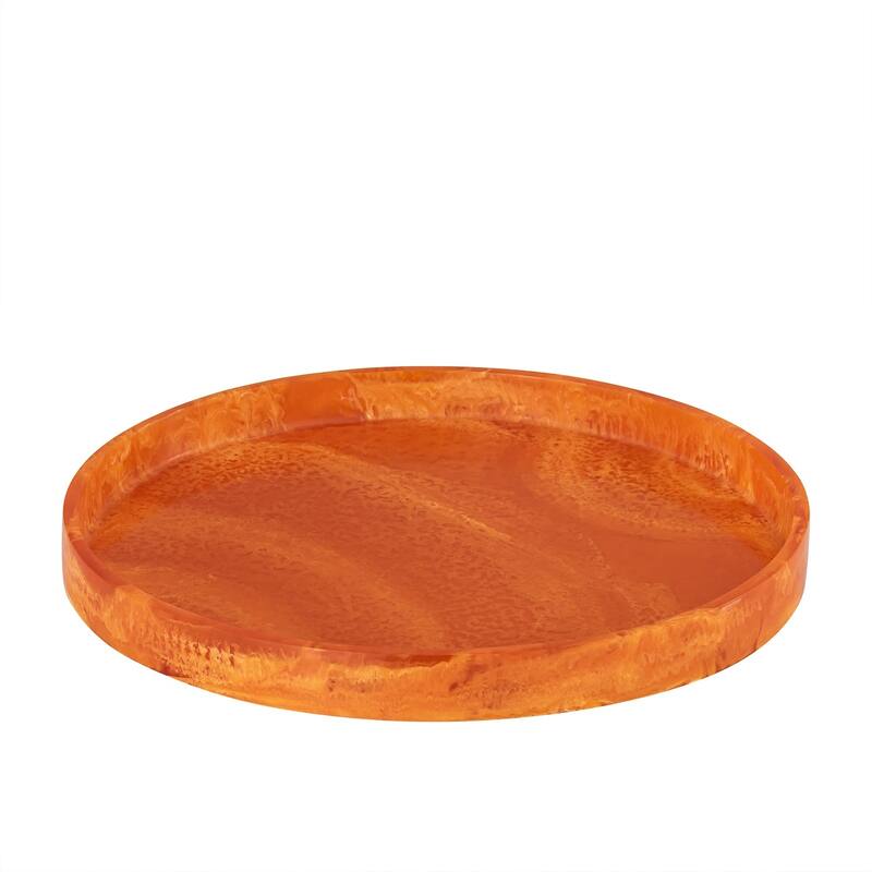 Lg Orange Resin Round Tray