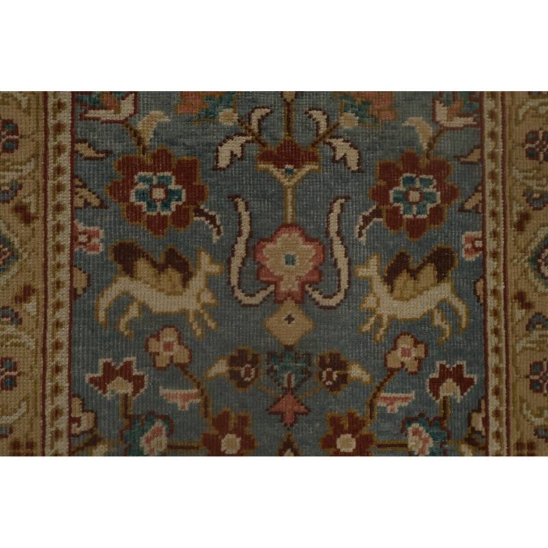 Hand Knotted Oriental 100% Wool Carpet Traditional Floral Navy Blue & Blues Ziegler Area Rug - 3' 11'' X 2' 0''