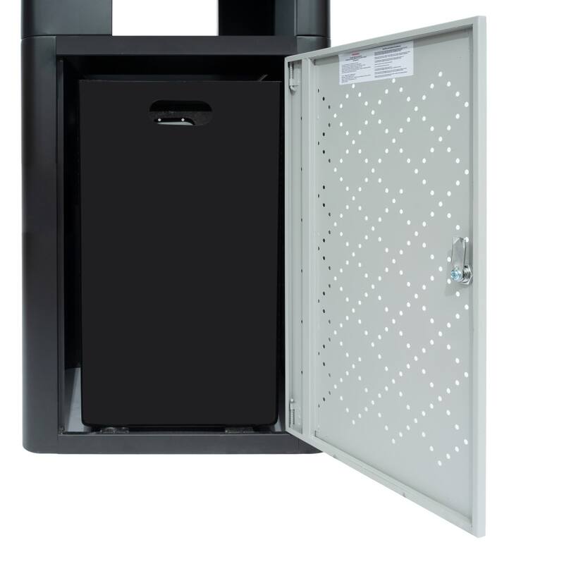 Commercial 31.4 GAL Steel Trash Can with Inner Bin, Locking Access Door