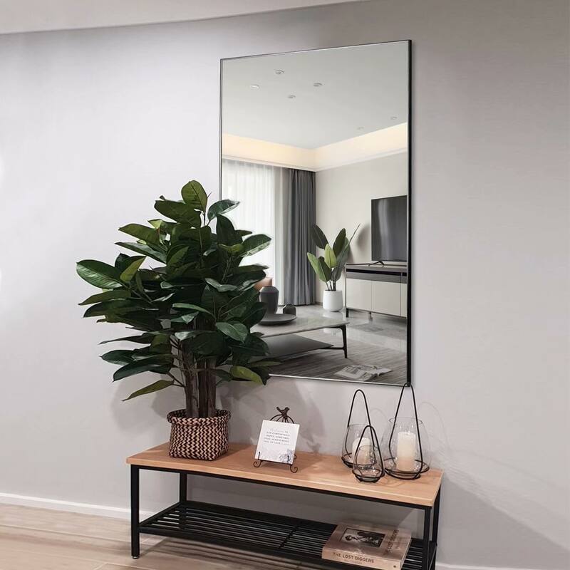 Modern Aluminum Alloy Thin Framed Full Length Floor Mirror