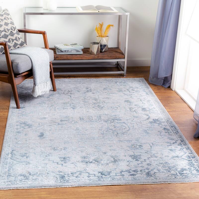 Artistic Weavers Viene Distressed Traditional Area Rug - 6'7" x 9'6" - Denim/Sage