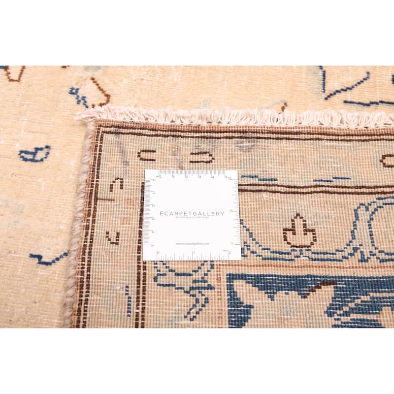 ECARPETGALLERY Hand-knotted Antalya Vintage Beige Wool Rug - 9'7 x 12'9