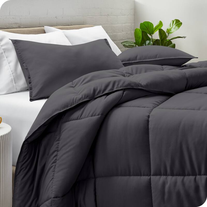 Bare Home Hypoallergenic Down Alternative Comforter Set - King - Cal King - Forged Iron