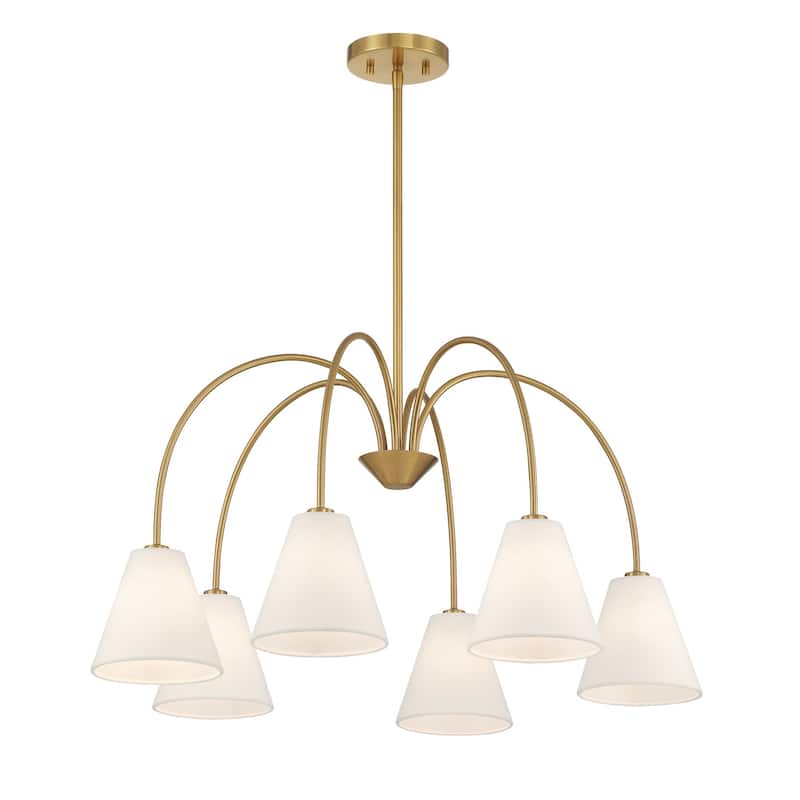 Bellevue SHCH28848 6 Light 30" Wide Chandelier with Linen Shades