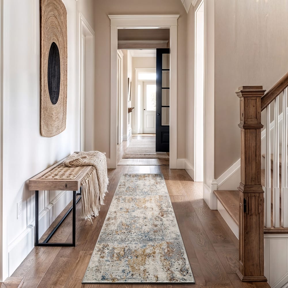 World Rug Gallery Muted Multi-Tonal Abstract Area Rug – Multi / Gray