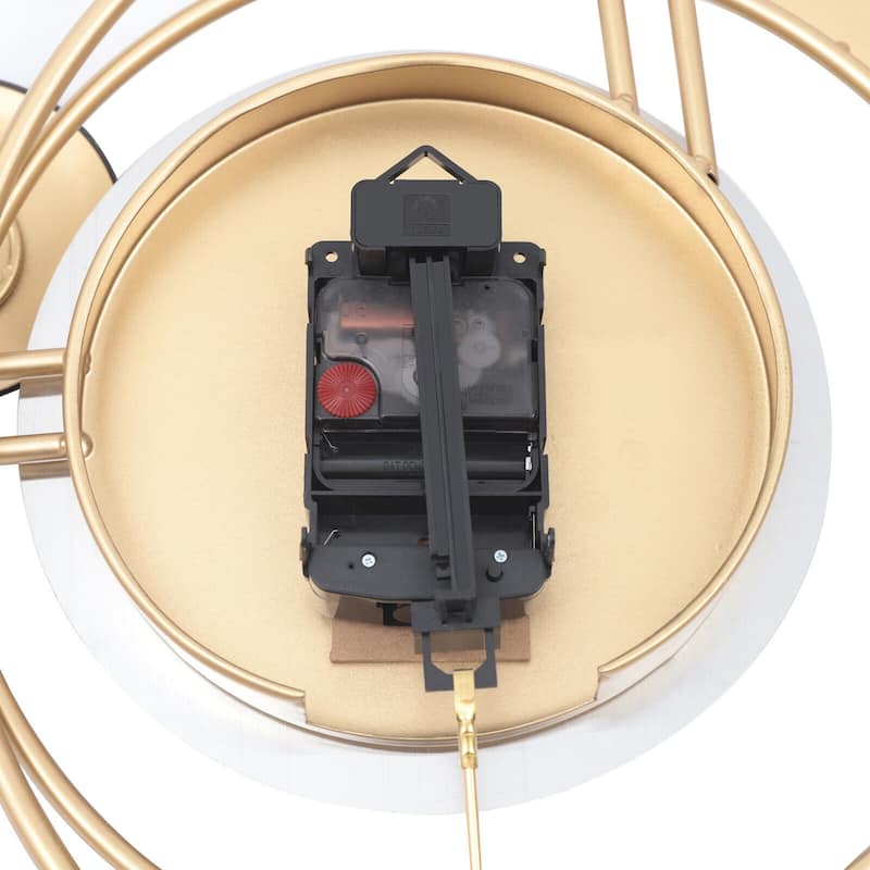 Big Metal Wall Clock Battery Operated 3D Silent Modern Art Clock - 28x20x2.36in