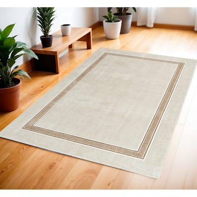 Durur Geometric Modern Non Skid Stain Resistant Area Rug By HomeRoots - 71' X '47' X '0.39
