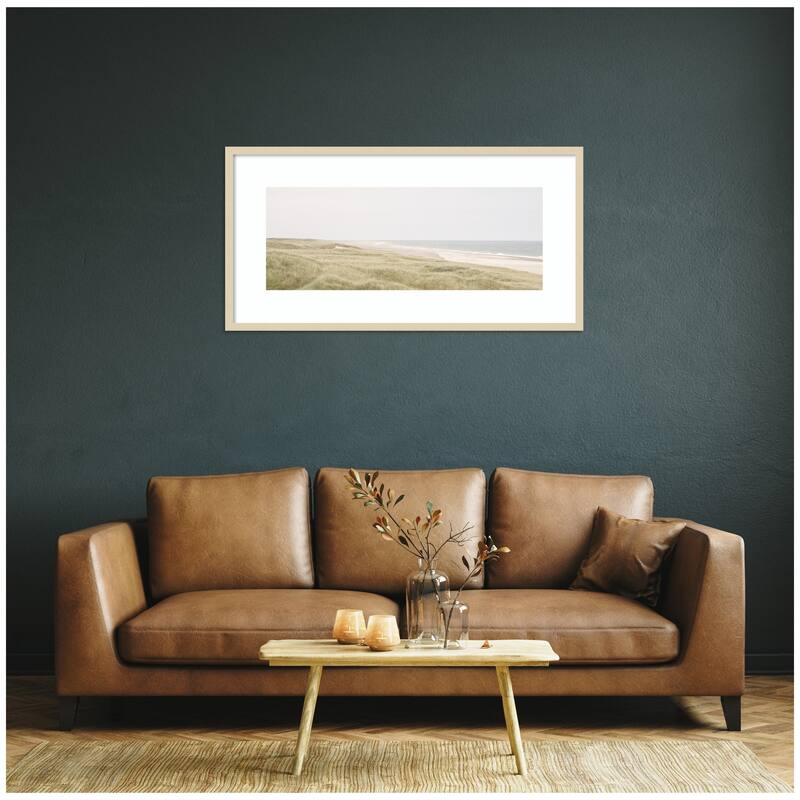 Kate and Laurel Peaceful and Serene Coastal Landscape by The Creative Bunch Studio Framed Wall Art Print
